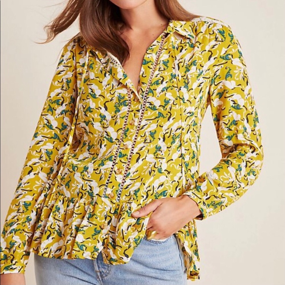 Maeve Janie Flounced Peasant Blouse